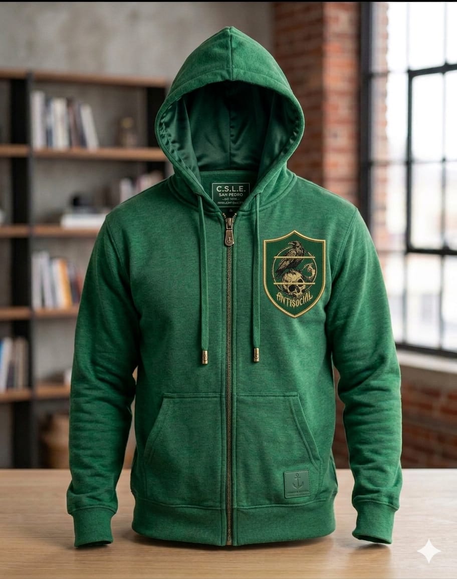 Buzo Verde con Capucha Antisocial