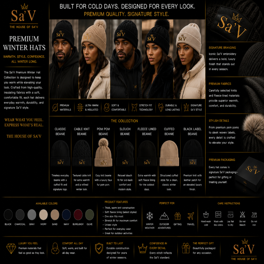 Sa'V Premium Unisex Winter Hat Collection
