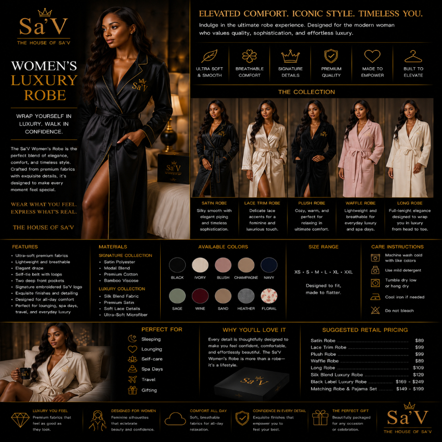 Sa'V Premium Women's Robe Collection