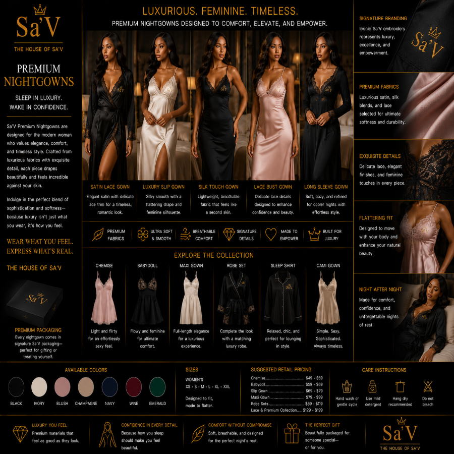 Sa'V Premium Nightgown Collection