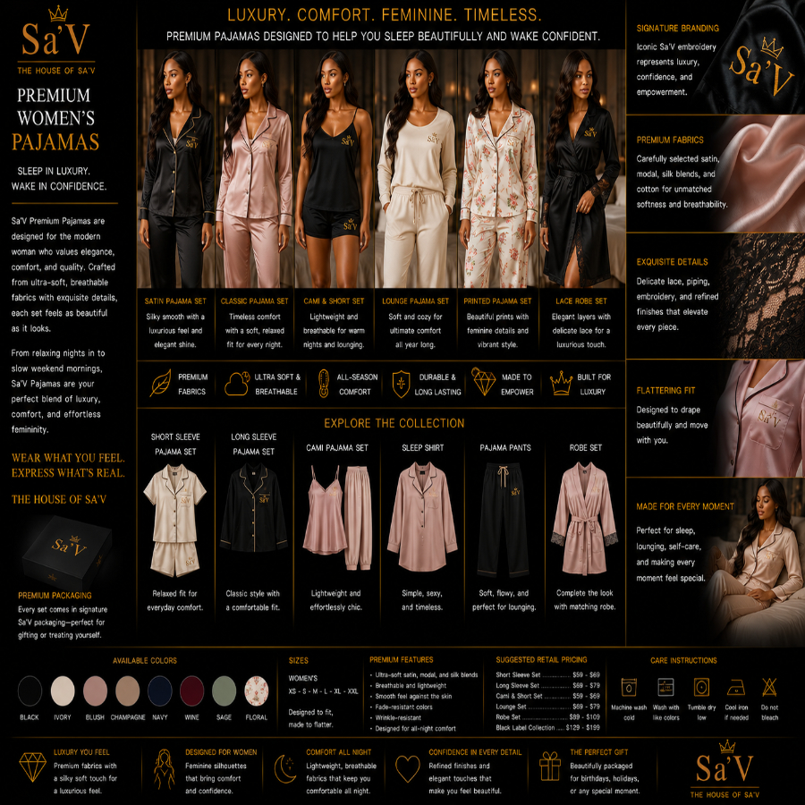 Sa'V Premium Women's Pajama Collection