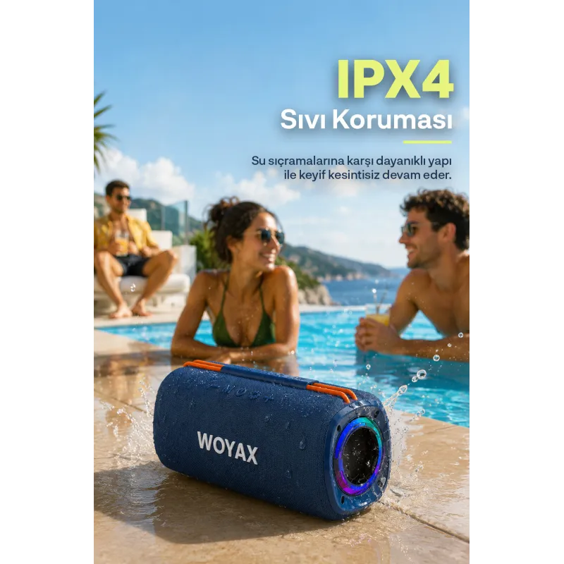 Taşınabilir Bluetooth Hoparlör, 30W Kablosuz Oval Speaker, Ses Bombası USB, TWS, 30W Güçlü Ses Bass Büyük Küçük Boy