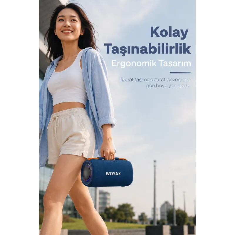 Taşınabilir Bluetooth Hoparlör, 30W Kablosuz Oval Speaker, Ses Bombası USB, TWS, 30W Güçlü Ses Bass Büyük Küçük Boy