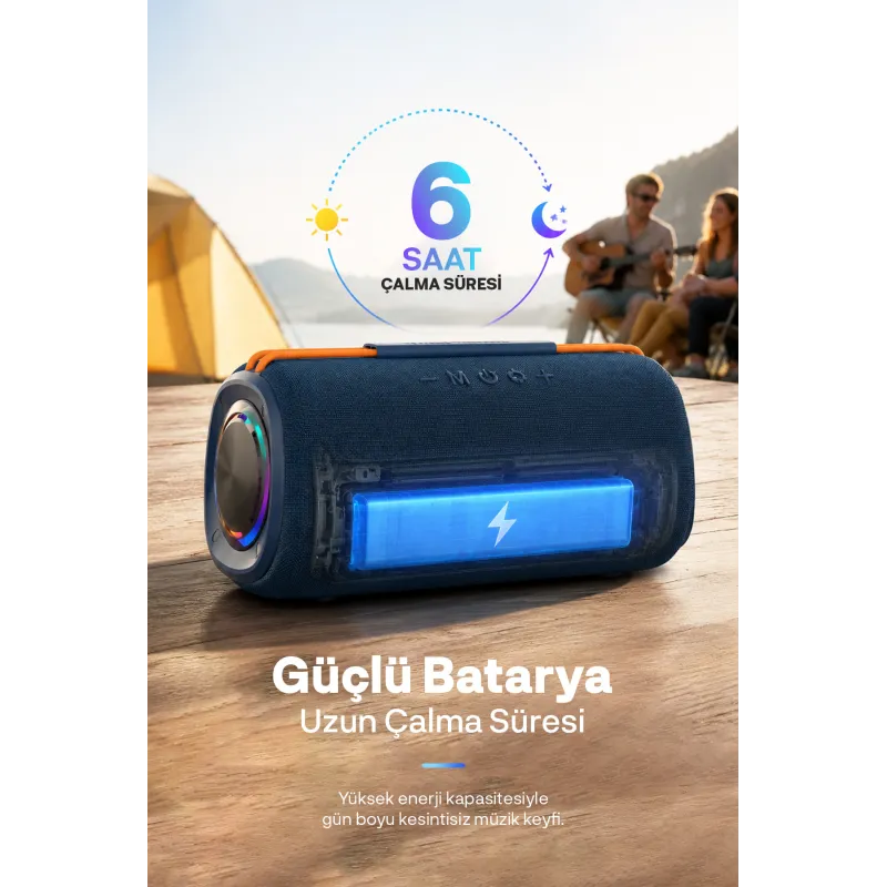 Taşınabilir Bluetooth Hoparlör, 30W Kablosuz Oval Speaker, Ses Bombası USB, TWS, 30W Güçlü Ses Bass Büyük Küçük Boy