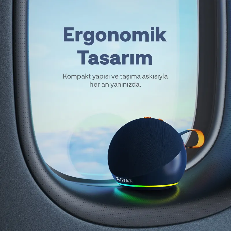 Taşınabilir Bluetooth Hoparlör, 15W Kablosuz Küre Speaker, Ses Bombası USB, TWS, 15W Güçlü Ses Bass Küçük Büyük Boy