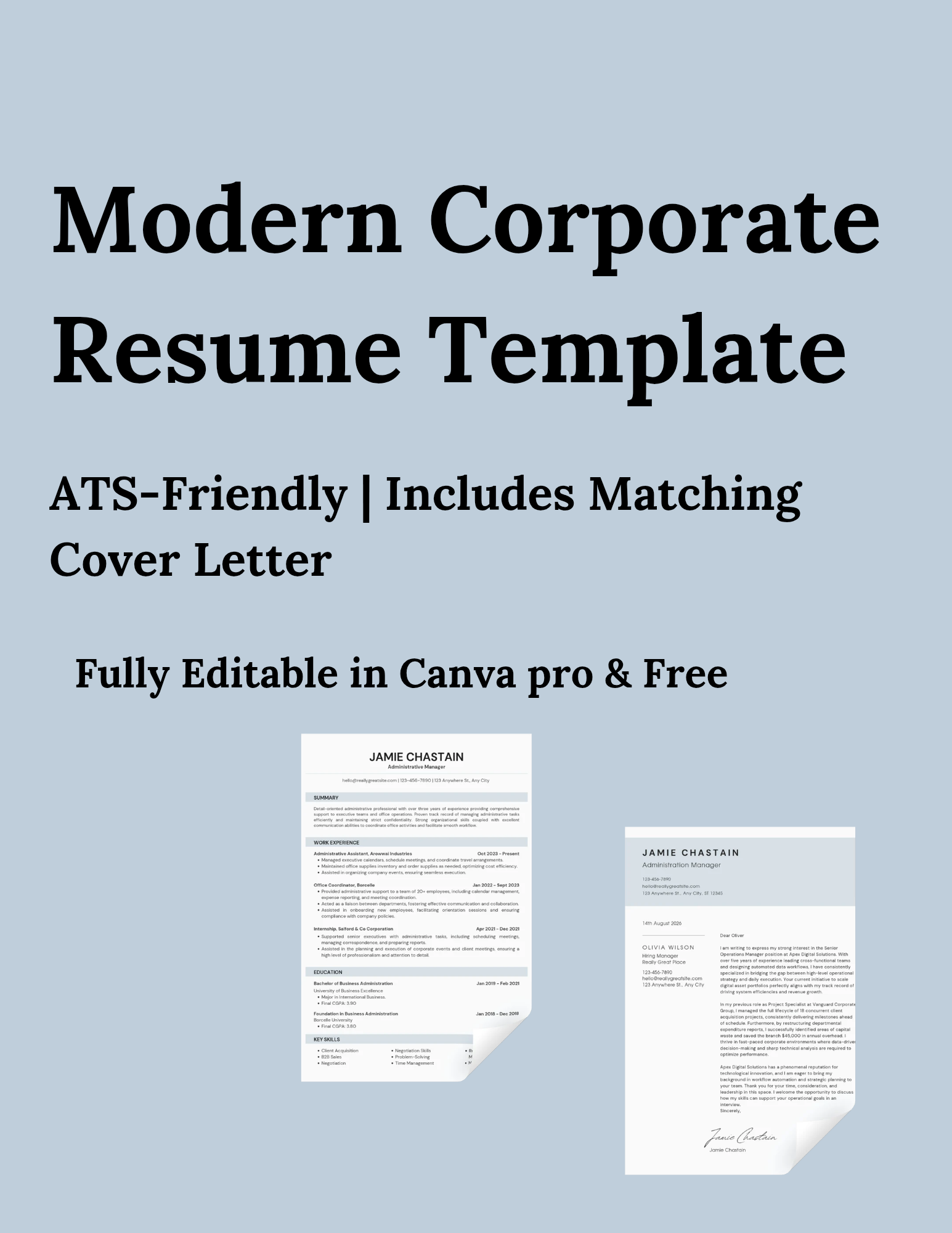 Modern Corporate Resume Template