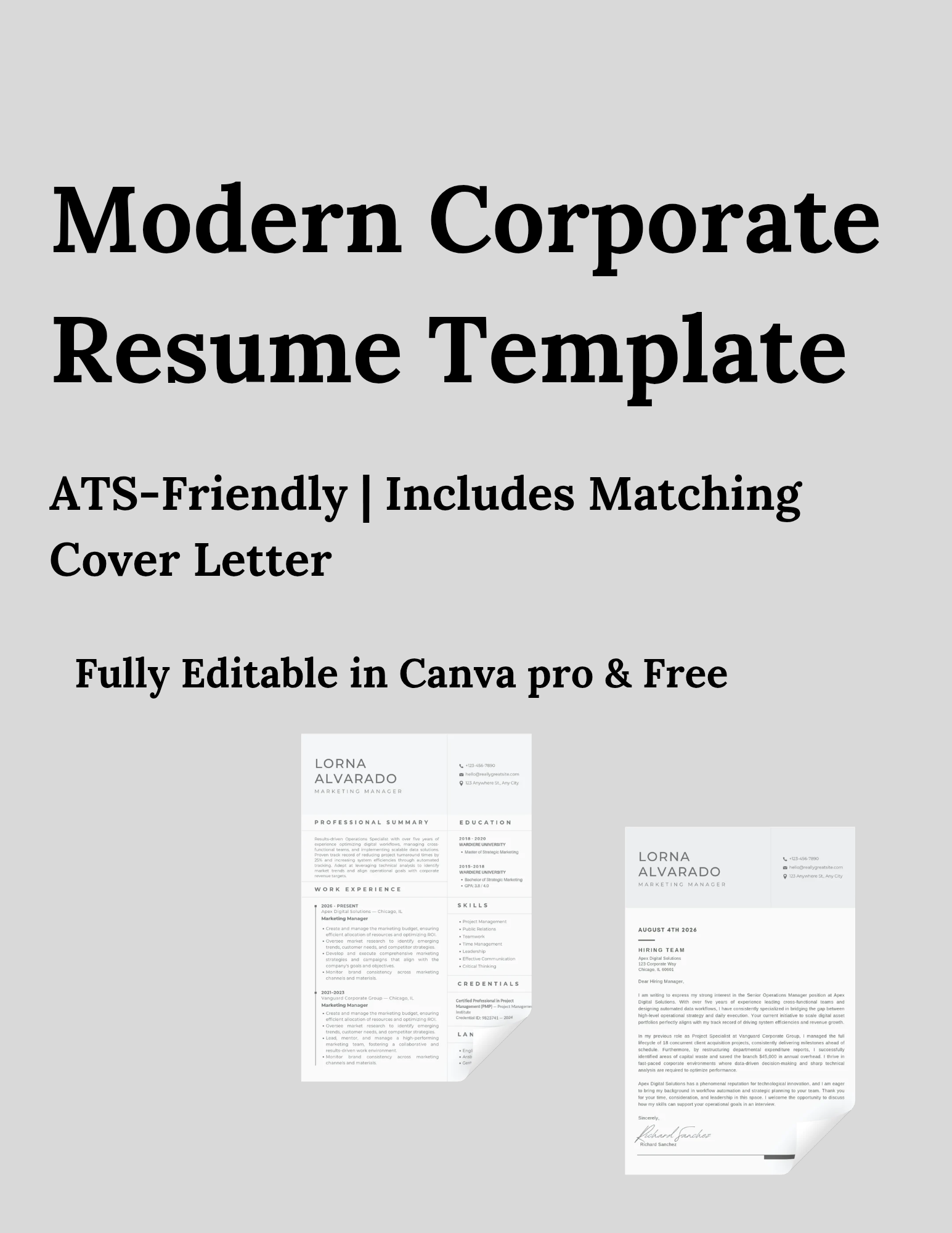 Modern Corporate Resume Template