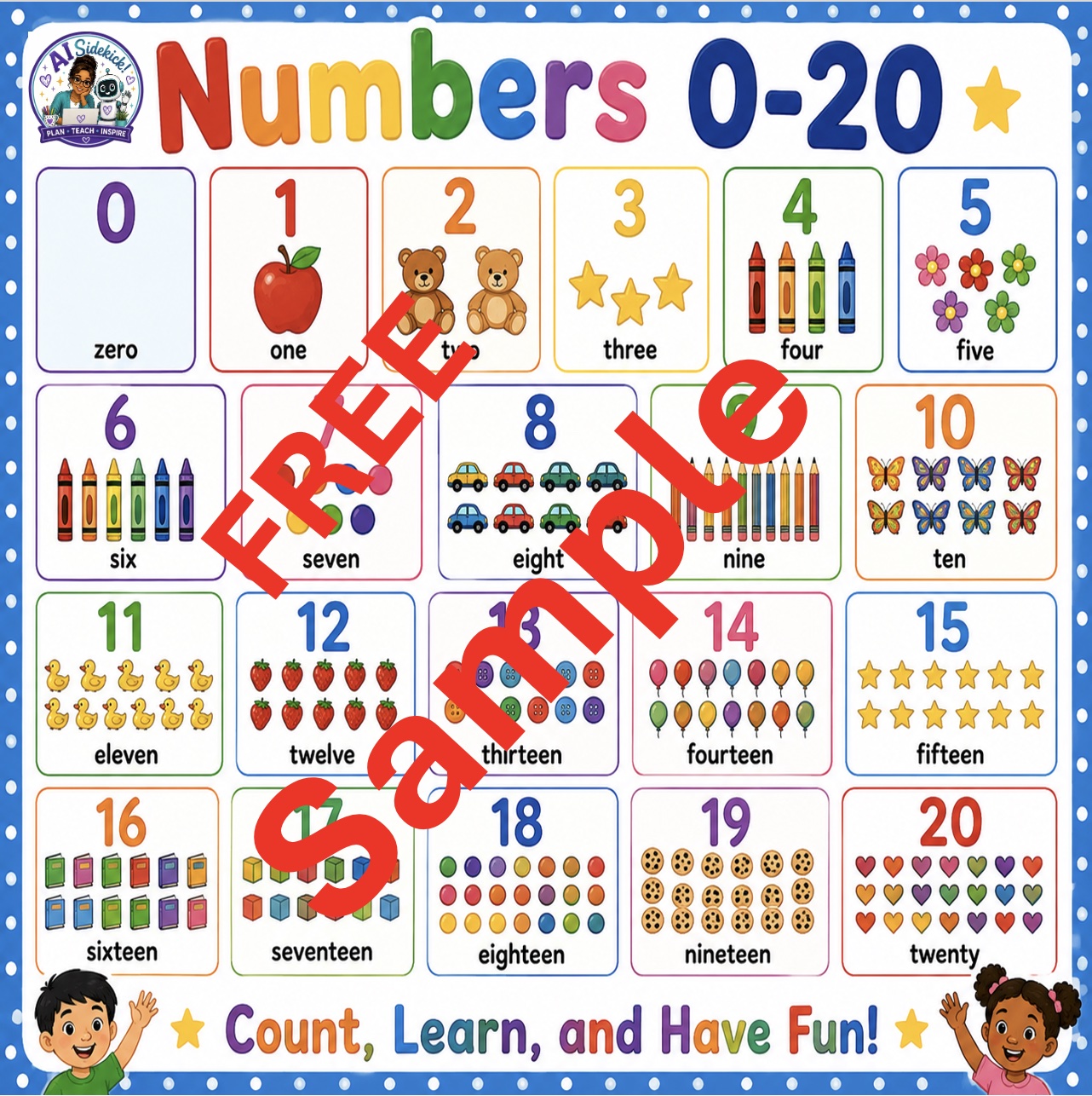 Numbers 0-20 Poster
