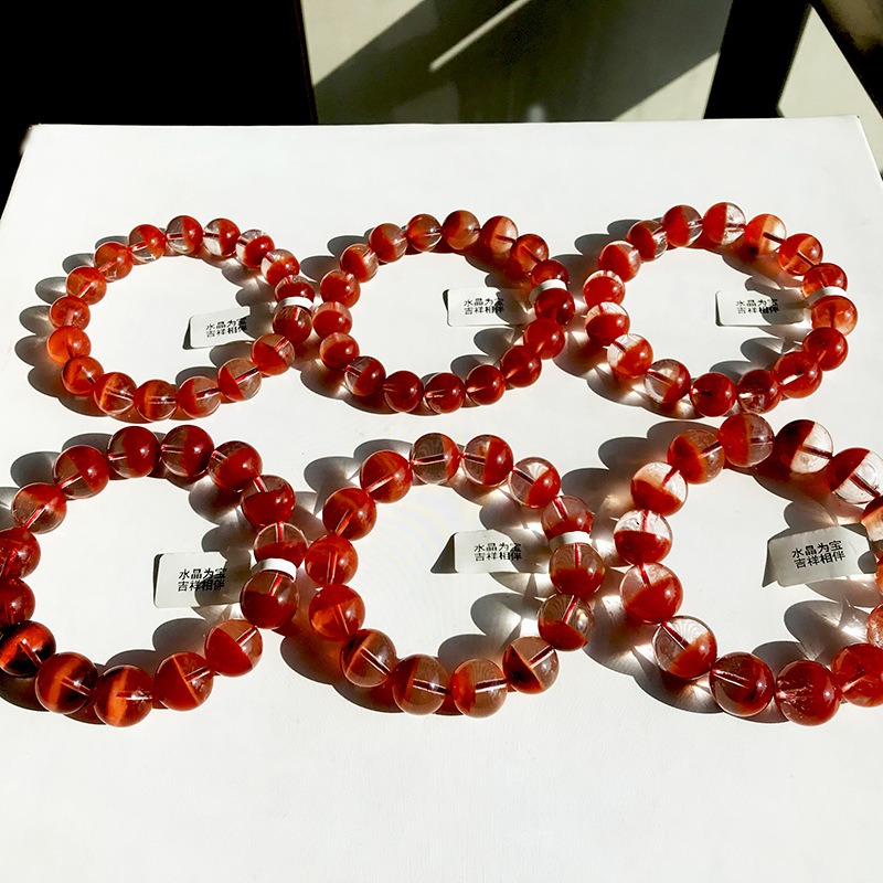 Red Agate Bead Bracelet