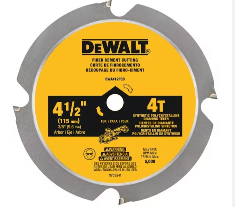 DeWalt 4-1/2'' Fiber Cement Cutting Blade