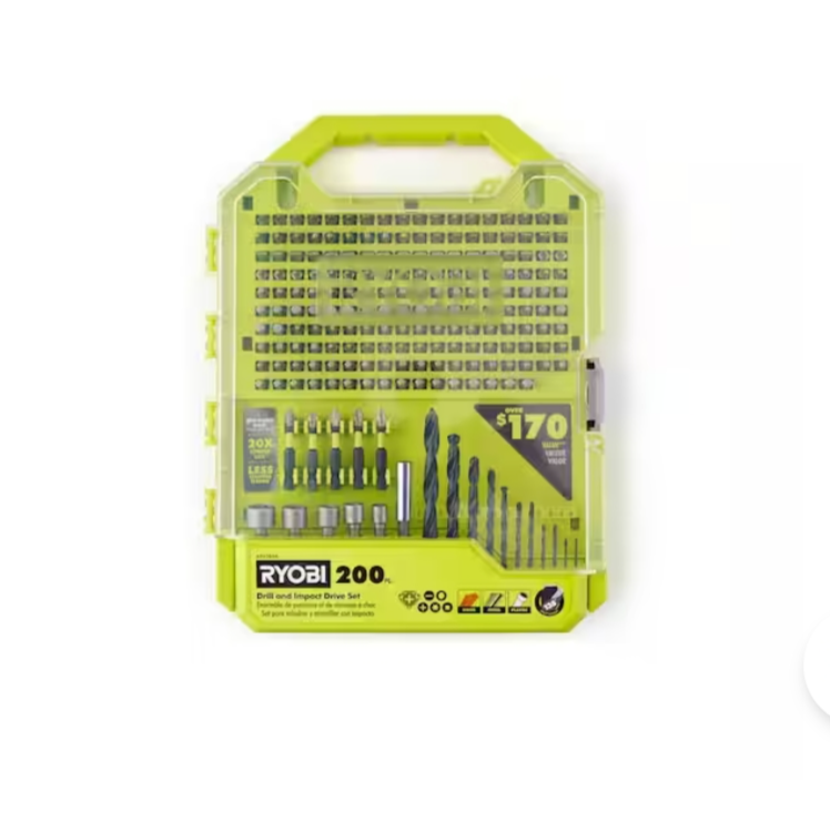 RYOBI 200-Piece Drill and Impact Drive Set