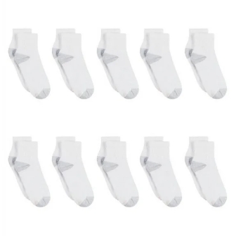 White Ankle Socks, 10-Pack