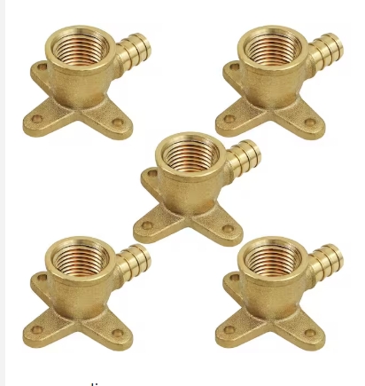 Brass PEX Elbow Floor Flanges (Pack of 5)