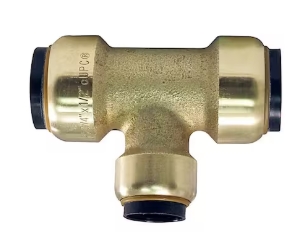 Brass Push-to-Connect Tee Fitting