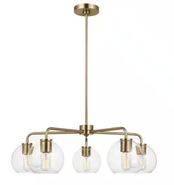 Modern Brass Globe Chandelier