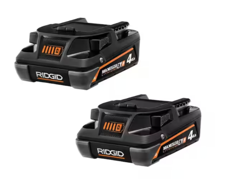 RIDGID 18V 4.0Ah Max Output Battery 2-Pack