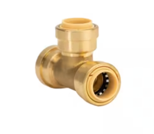Brass Push-to-Connect Tee Fitting