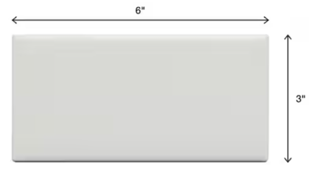 6" x 3" White Subway Tile