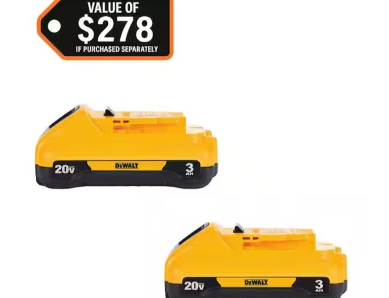 DEWALT 20V MAX 3.0Ah Battery Pack (2-Pack)