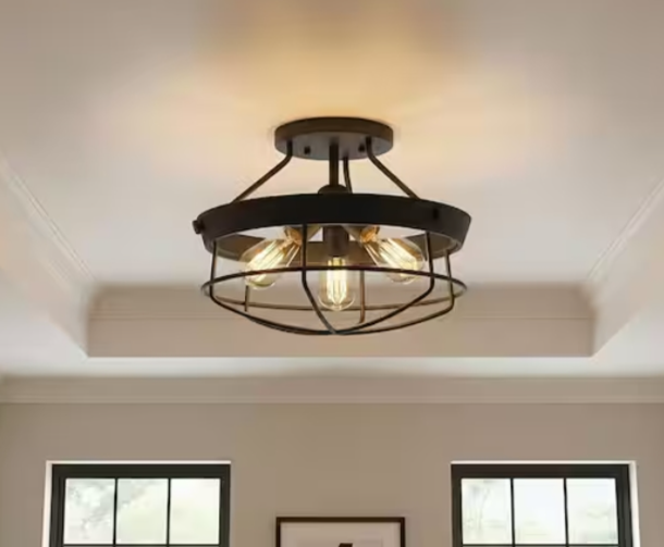 Industrial Cage Ceiling Light
