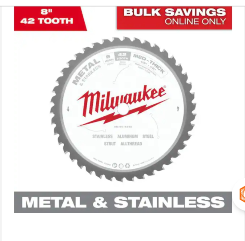 Milwaukee 8" 42-Tooth Saw Blade