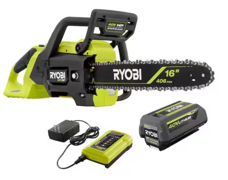 RYOBI 16" 40V Cordless Chainsaw Kit