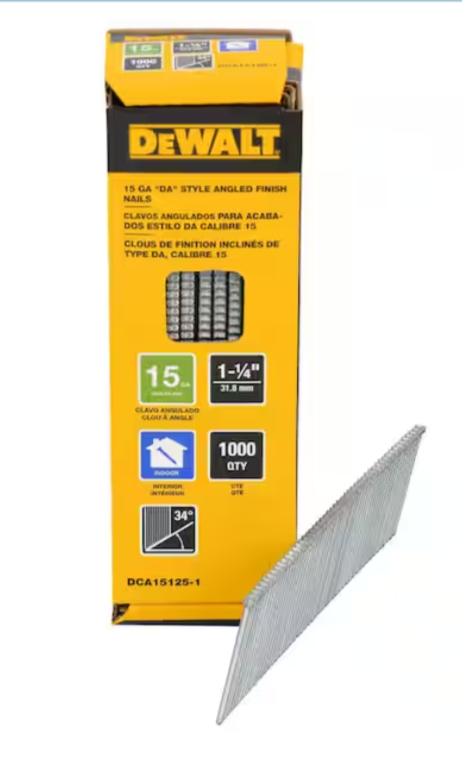 DEWALT 15 GA Angled Finish Nails