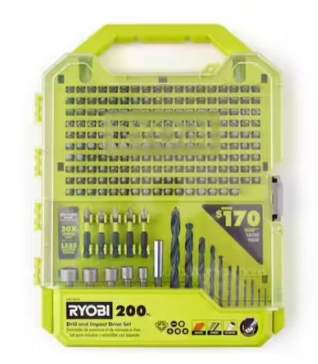 RYOBI 200-Piece Drill and Impact Drive Set