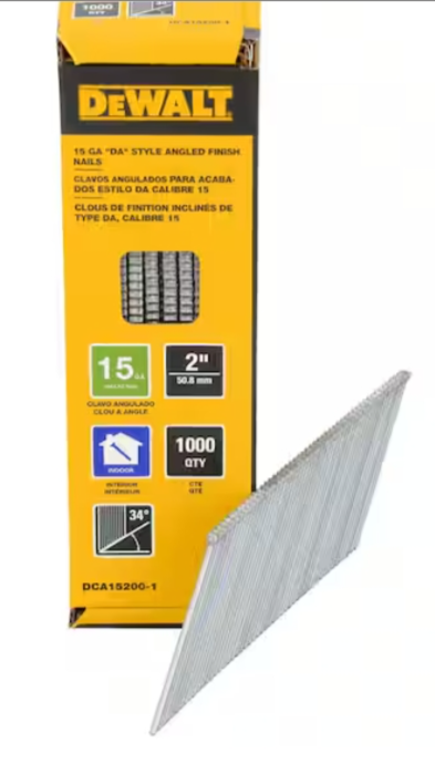 DEWALT 15-Gauge DA Style Angled Finish Nails