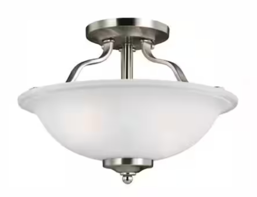 Brushed Nickel Semi-Flush Mount Ceiling Light