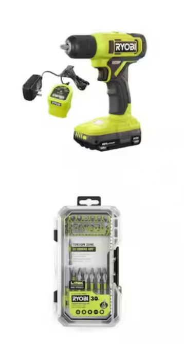 Ryobi Cordless Drill and Bit Set