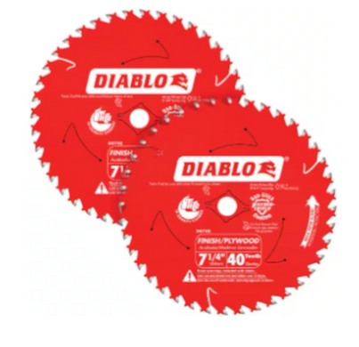 Diablo 7-1/4 in. 40-Tooth Saw Blade (2-Pack)