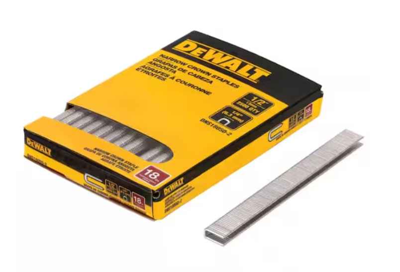 DEWALT 18-Gauge 1/2" Crown Staples