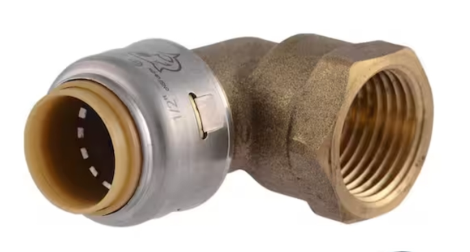 Brass Push-to-Connect Elbow Fitting