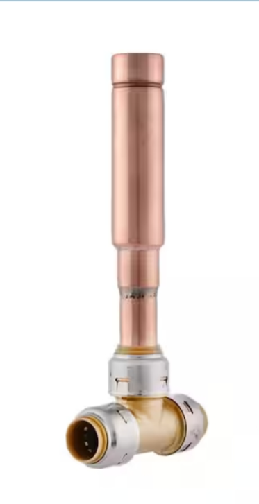 Copper Push-to-Connect Tee with Vent