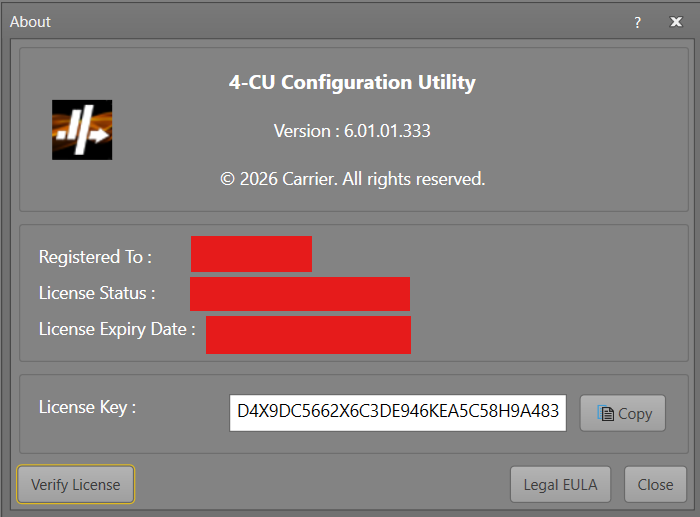 Edward EST4-CU Licenses Configuration Utility