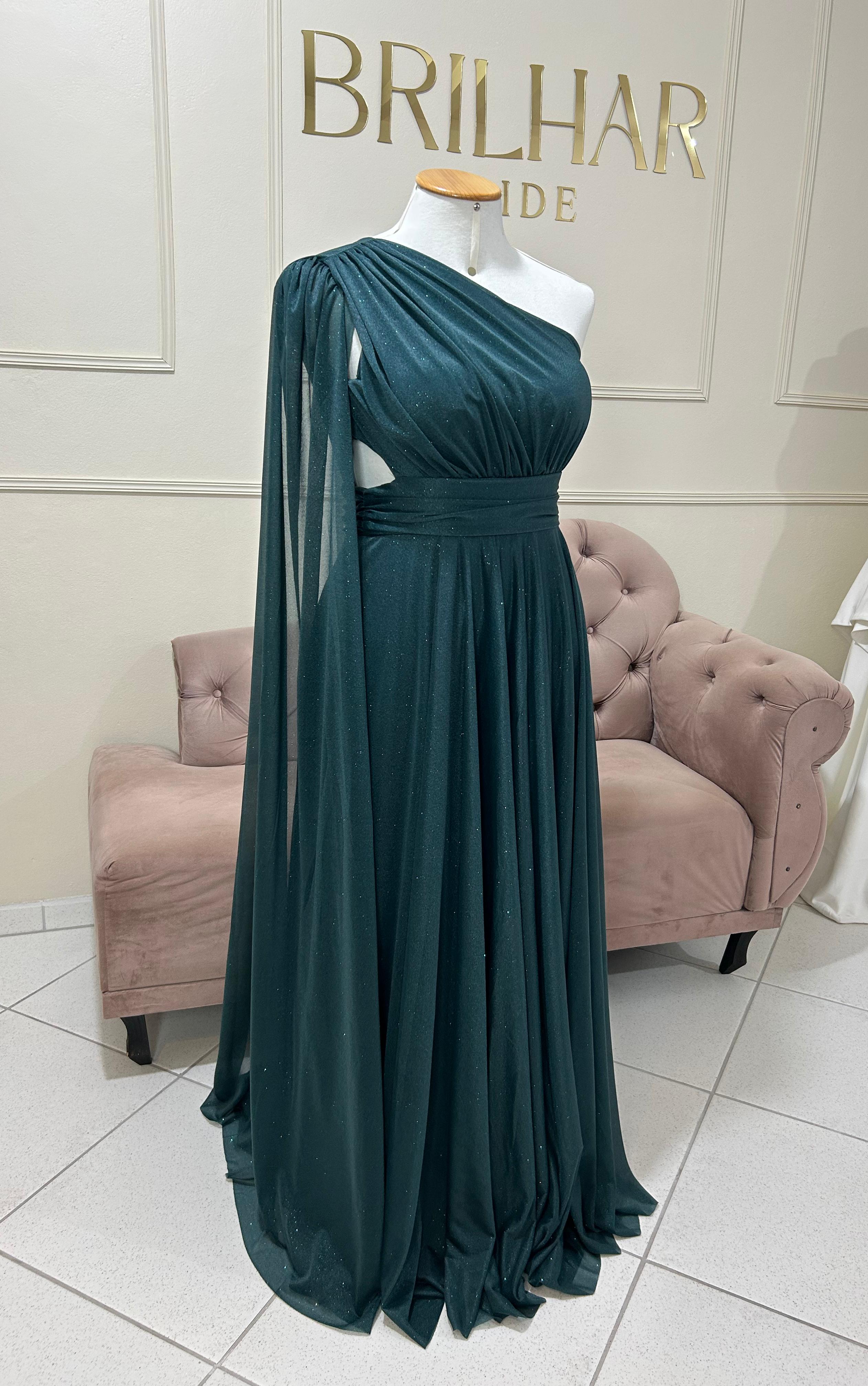 Vestido Verde Esmeralda tamanho GG
