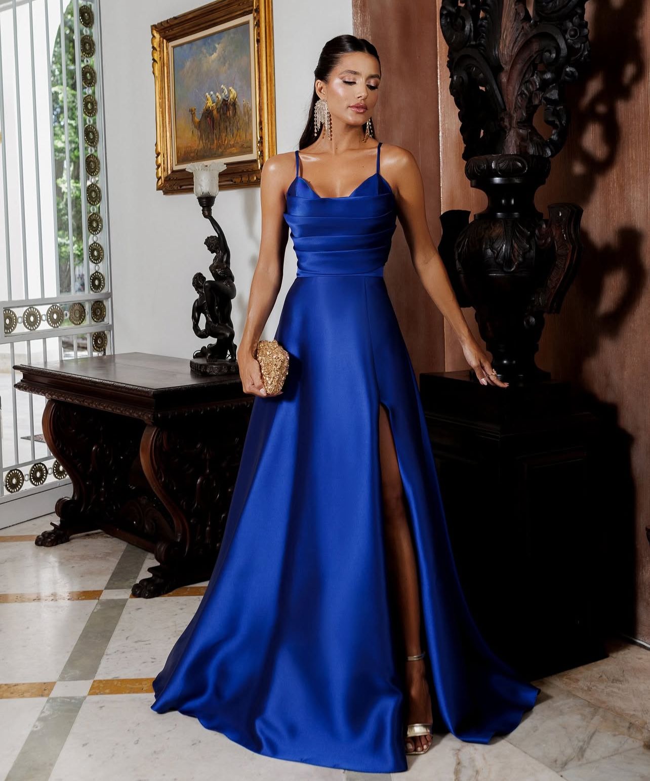 Vestido Azul Royal tamanho GG