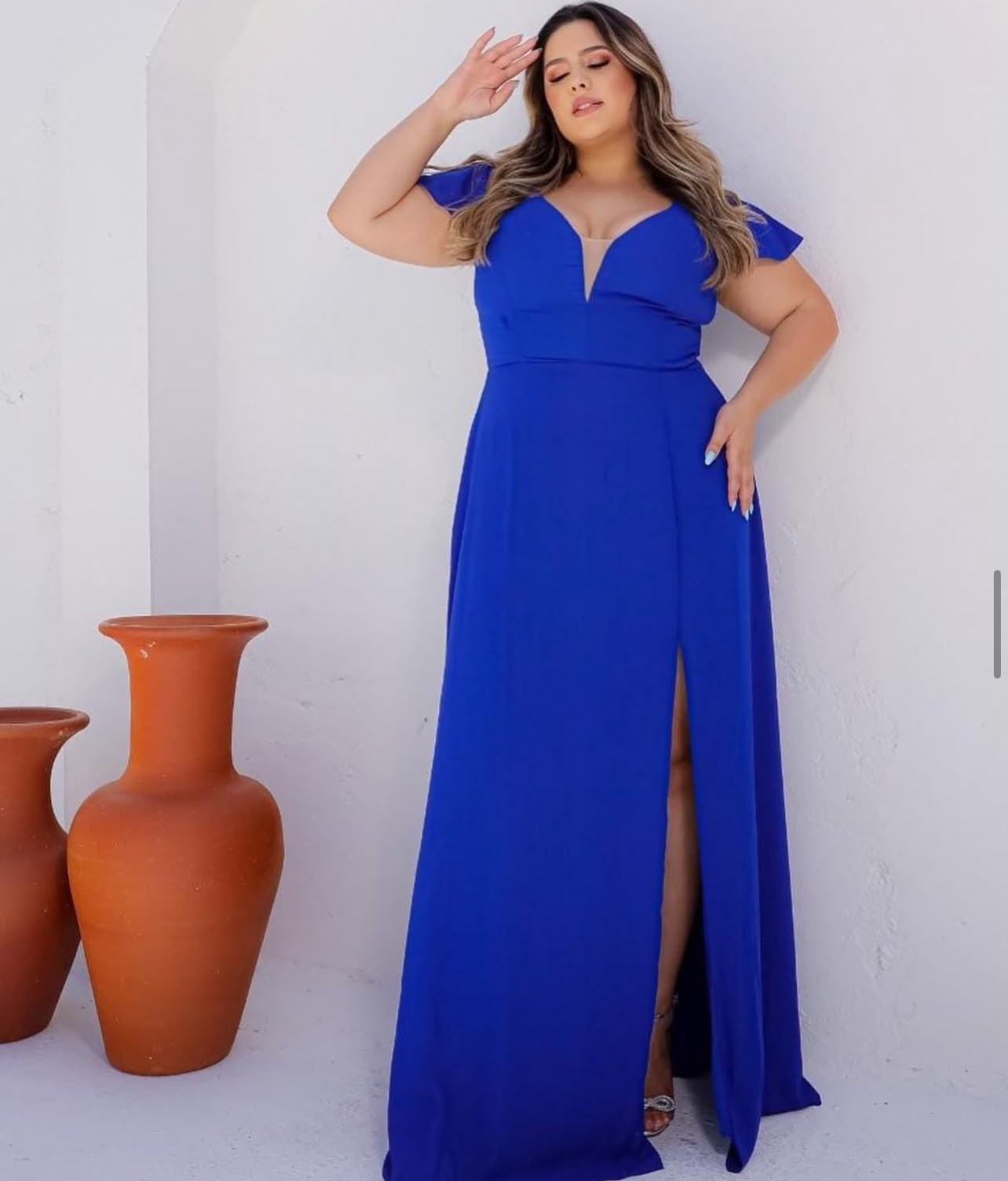 Vestido Azul Royal Tamanho 50