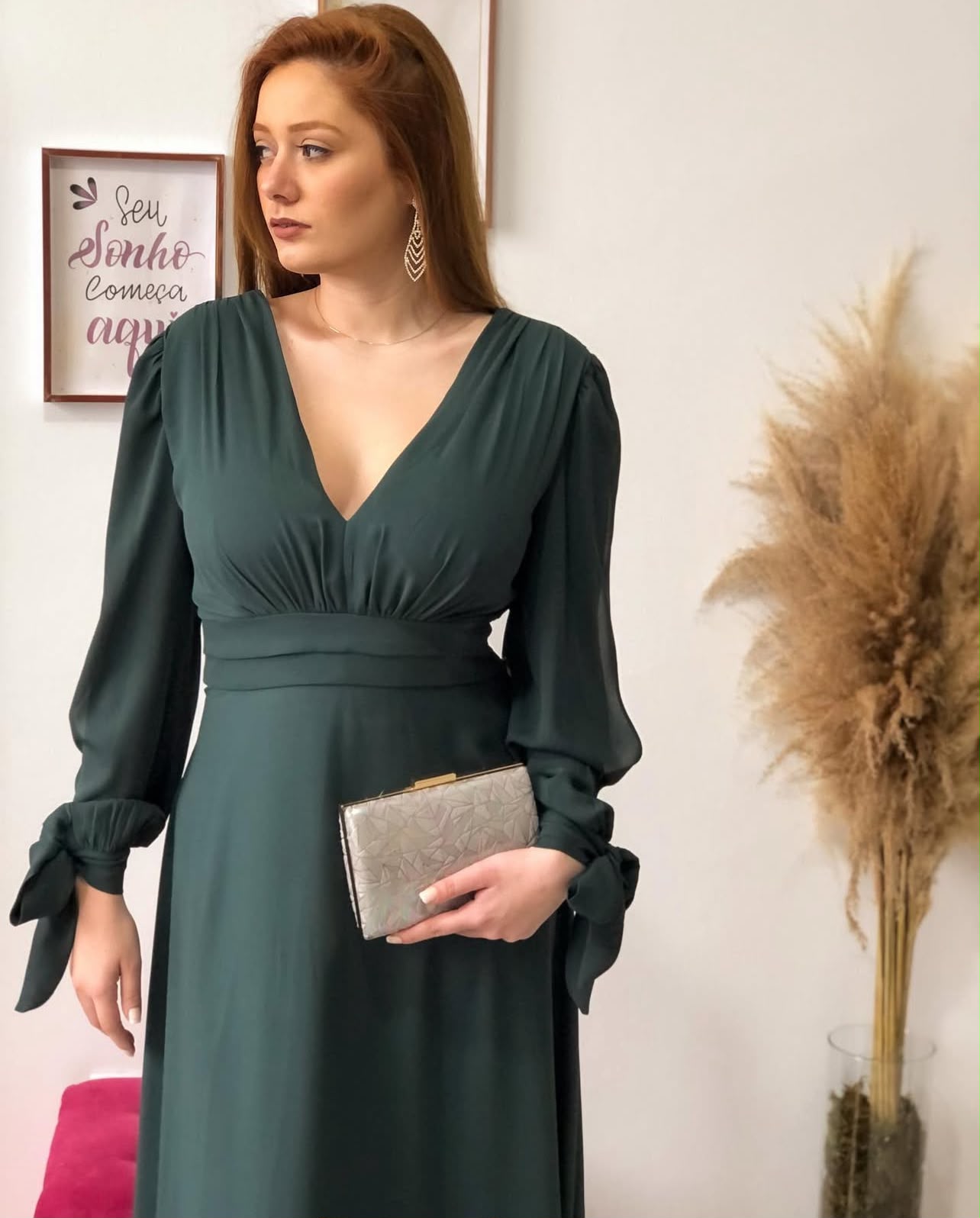 Vestido Verde Esmeralda Tamanho GG