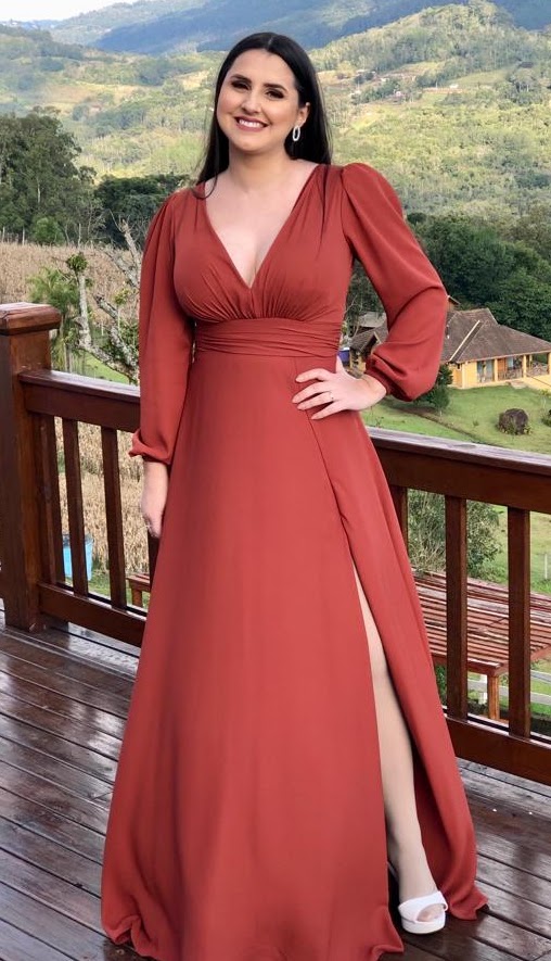 Vestido Terracota Tamanho M