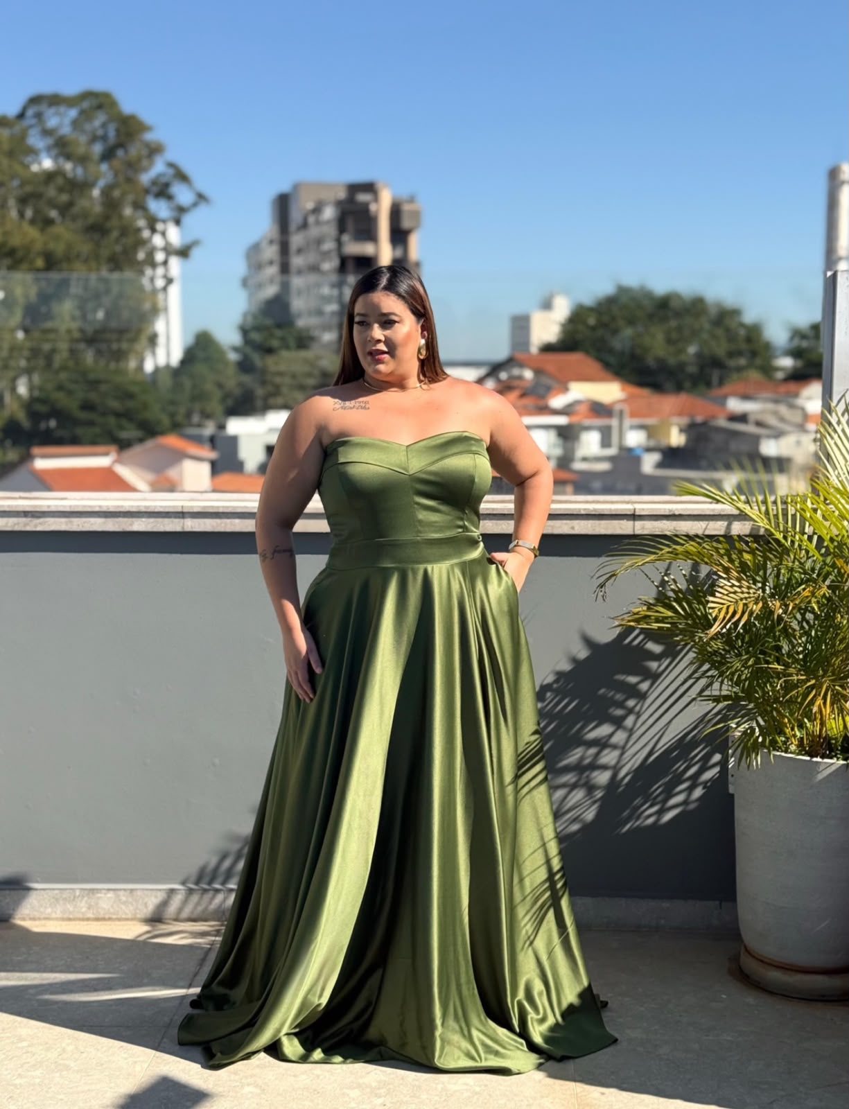 Vestido Verde Oliva tamanho 52