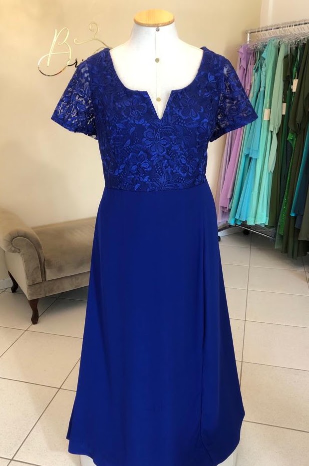 Vestido Azul Royal Tamanho 54