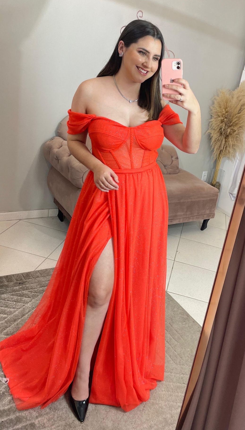Vestido Laranja Tamanho G 