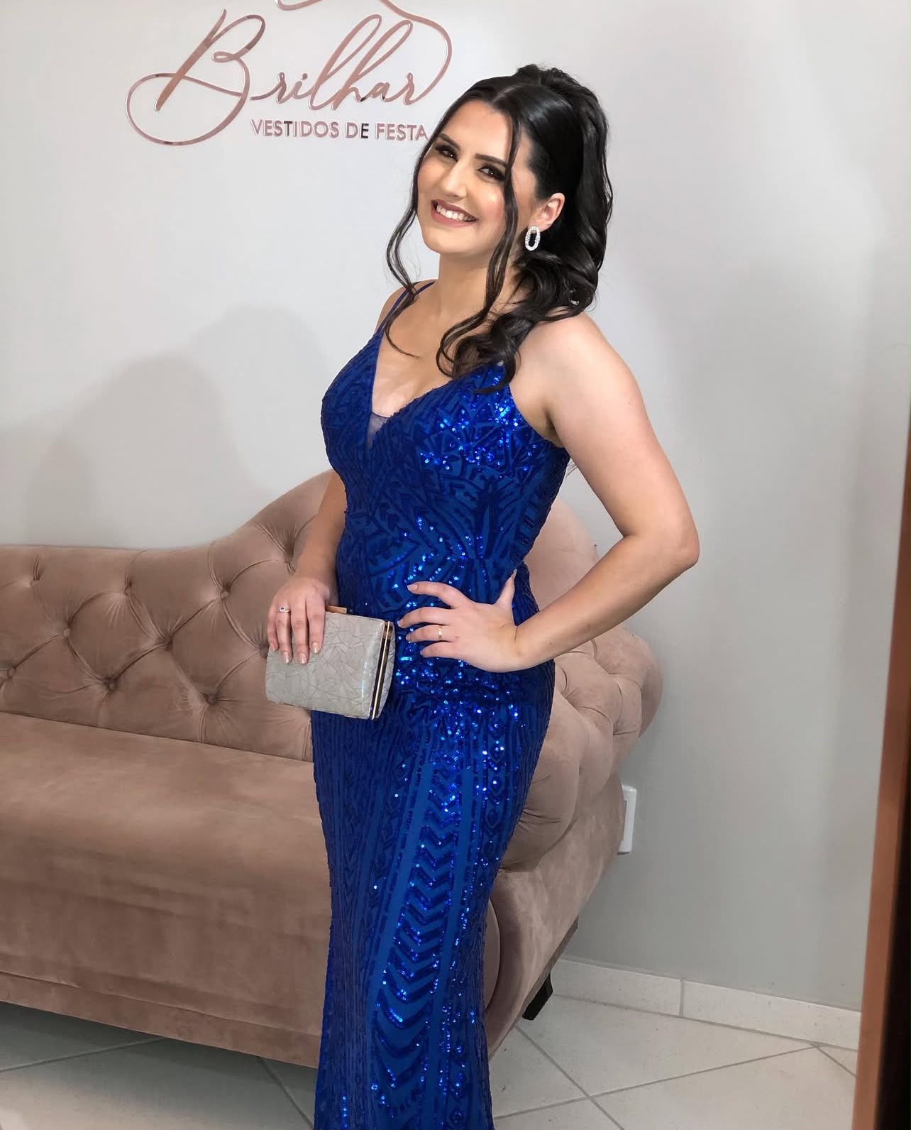 Vestido Azul Royal tamanho G