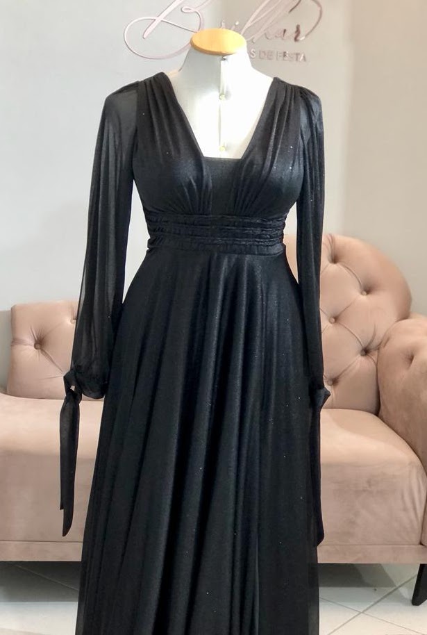 Vestido Preto Tamanho 48