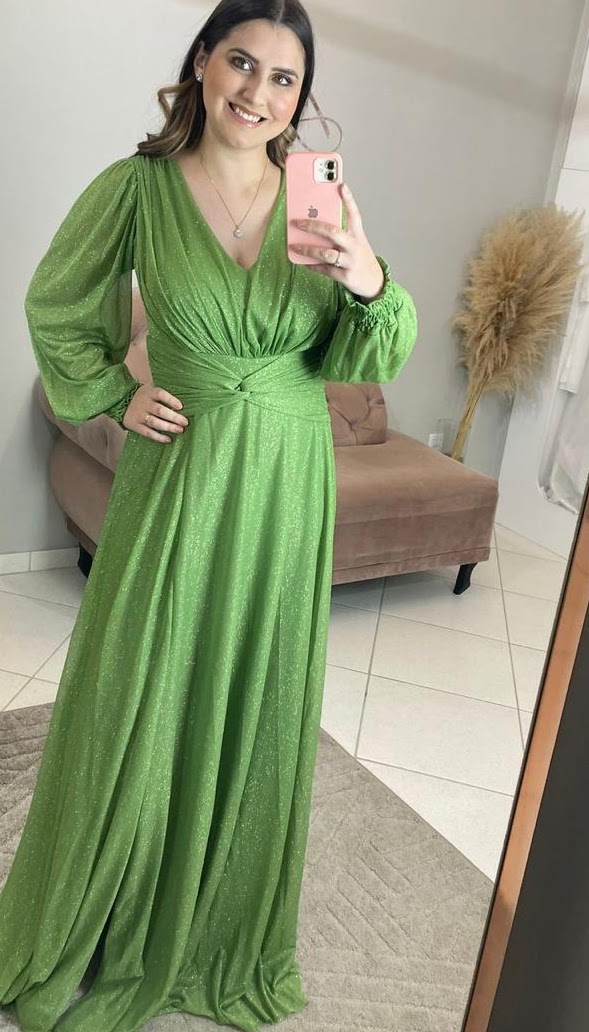 Vestido Verde Pistache Tamanho G