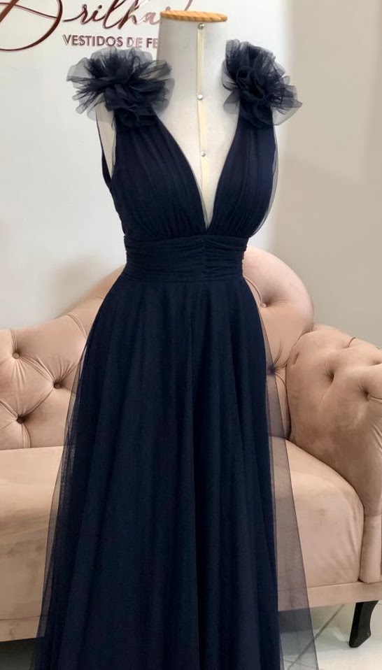 Vestido Azul Marinho tamanho M