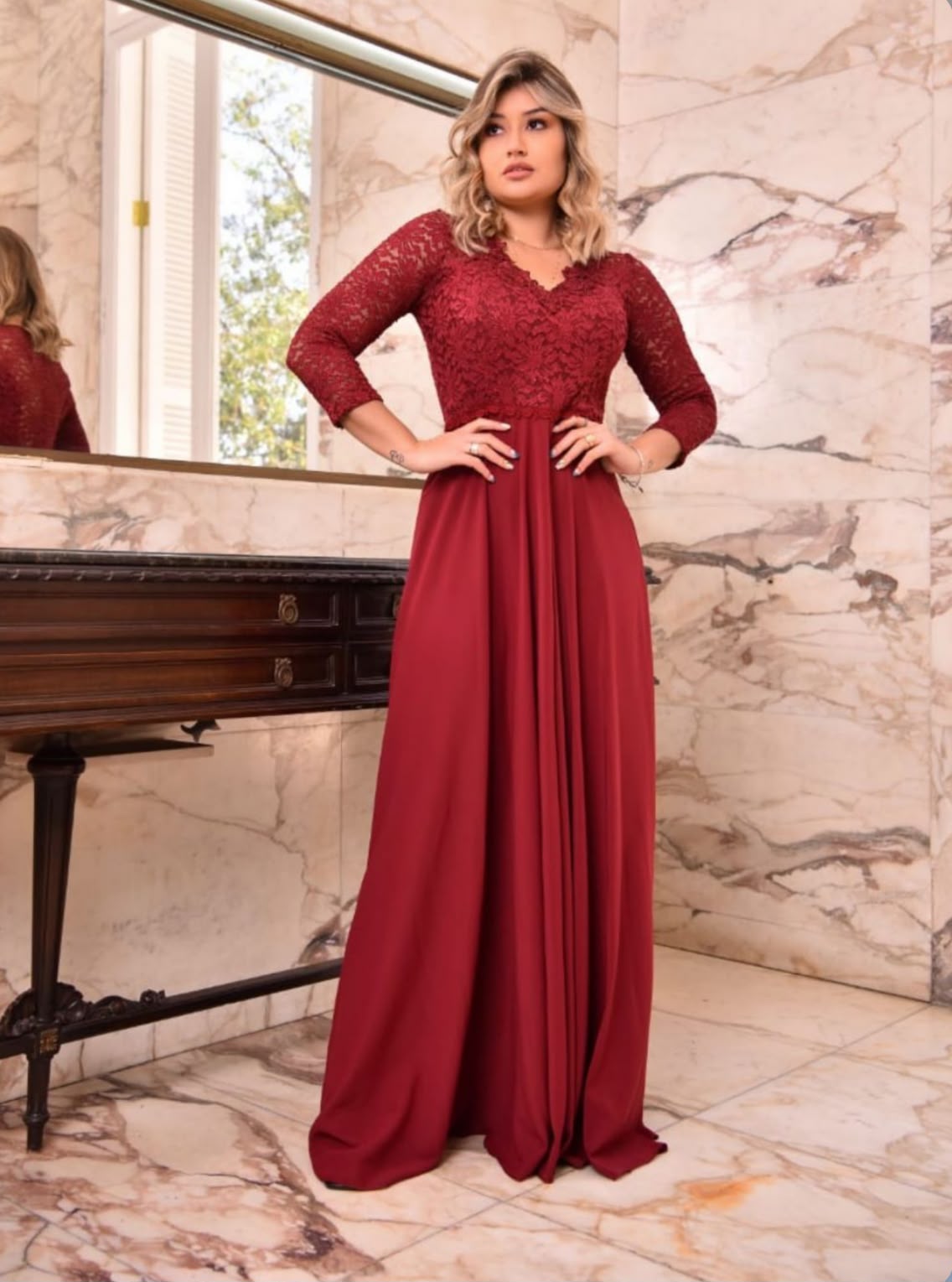 Vestido Marsala Tamanho G 