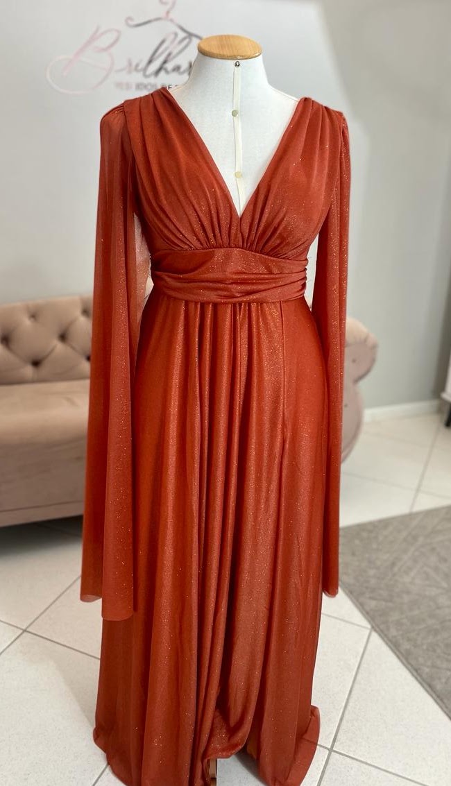 Vestido Terracota Tamanho GG